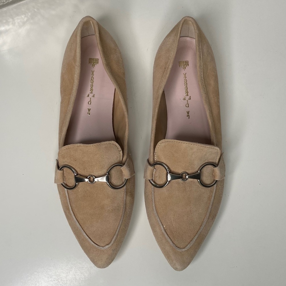 Michele Lopriore La Difforenza Tan Suede Loafers Pointed Toe Flats 40 EU/10 US - Picture 5 of 10